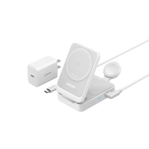 Anker MagGo Wireless Charging Station (Foldable 3-in-1) Shell White