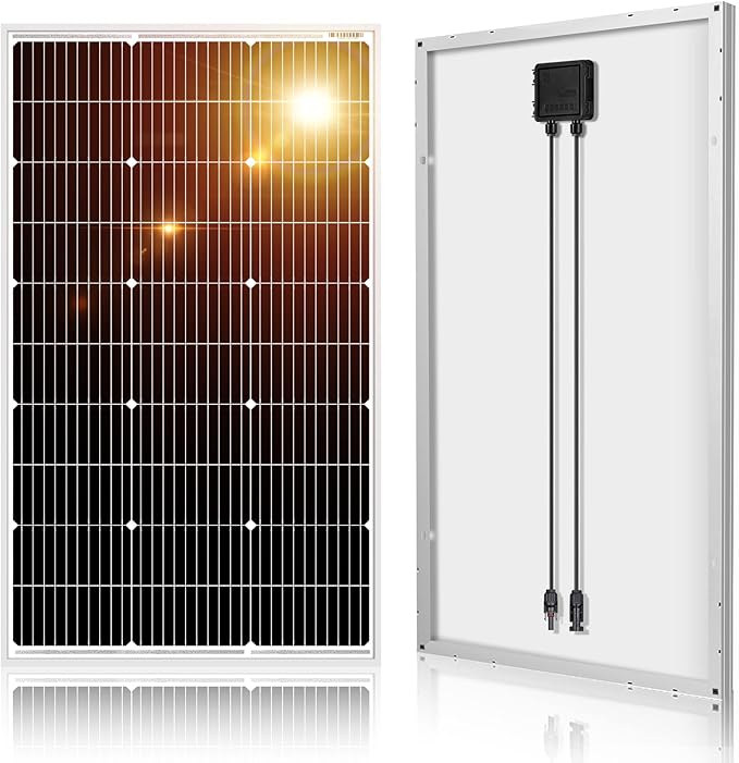 DOKIO 100W 18V Solar Panel, TÜV Certified Monocrystalline High-Efficiency Panel
